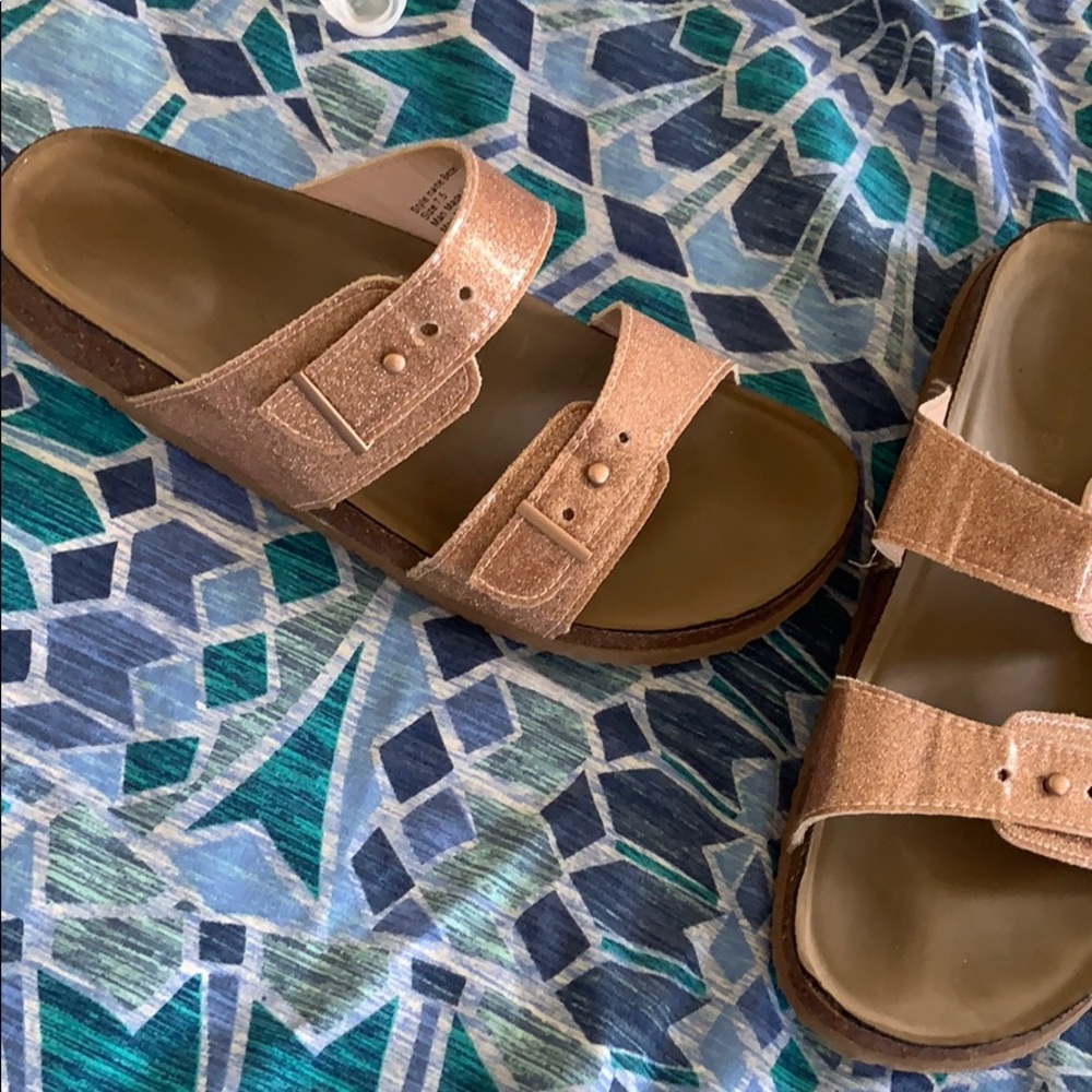 Madden Girl Glittery Pink Slide Sandal